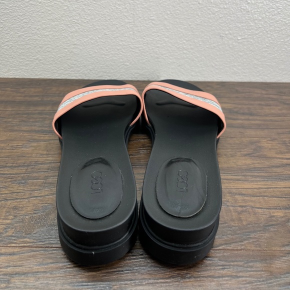 Logo Lori Goldstein Pink Nude & Snake Leather Gwen Slide Sandal Women's 11M - Picture 4 of 8